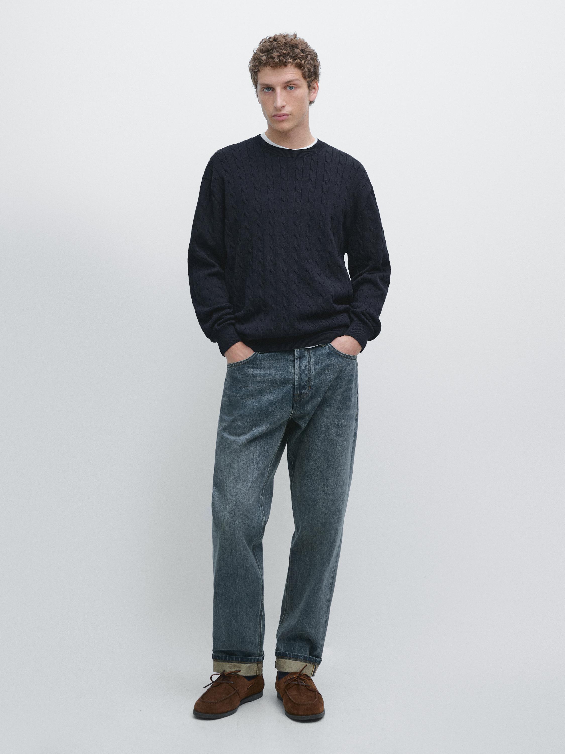 Pull torsadé 100 % coton